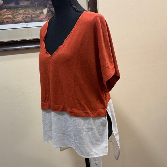 Zara Orange and White Oversized Blouse - Picture 6 of 7